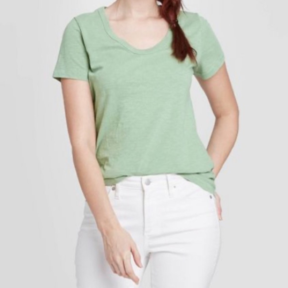 cute green v-neck t-shirt